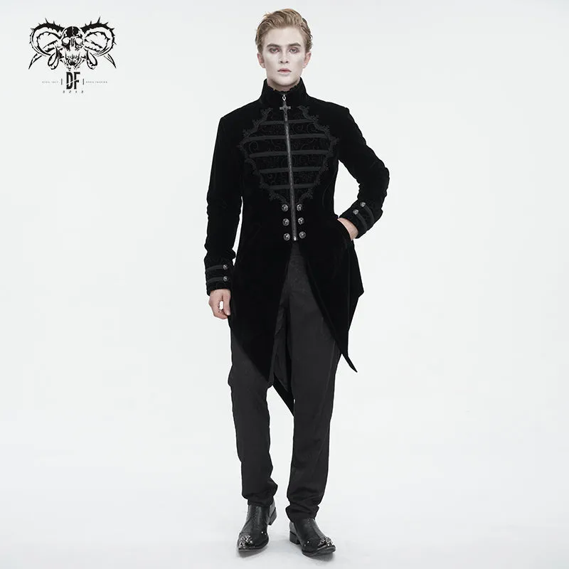 CT21501 black Gothic stand collar tuxedo men's jacket