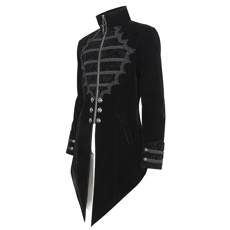 CT21501 black Gothic stand collar tuxedo men's jacket