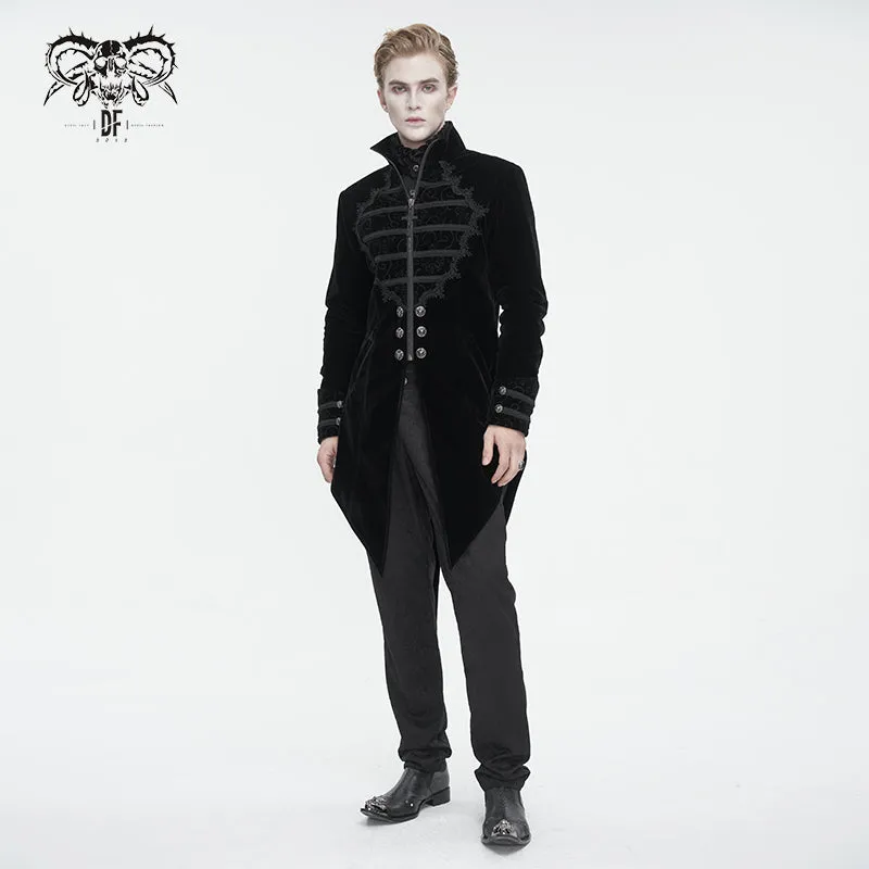 CT21501 black Gothic stand collar tuxedo men's jacket