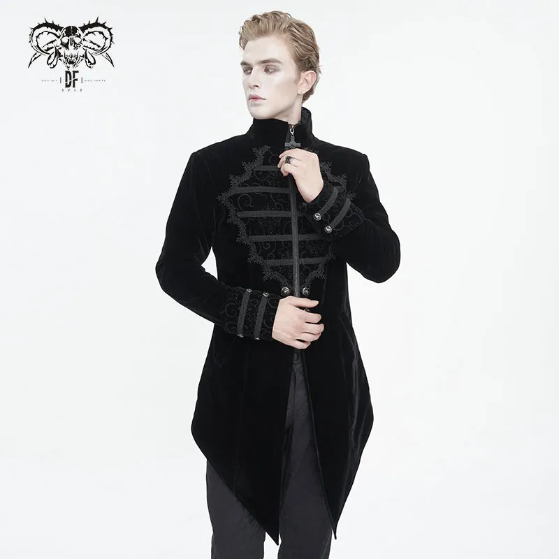 CT21501 black Gothic stand collar tuxedo men's jacket