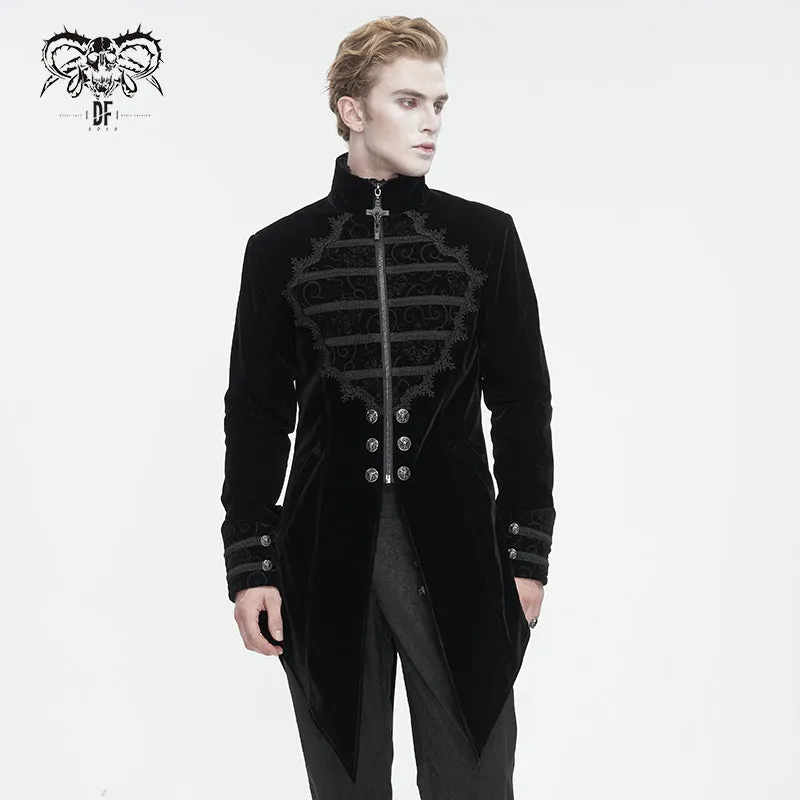 CT21501 black Gothic stand collar tuxedo men's jacket