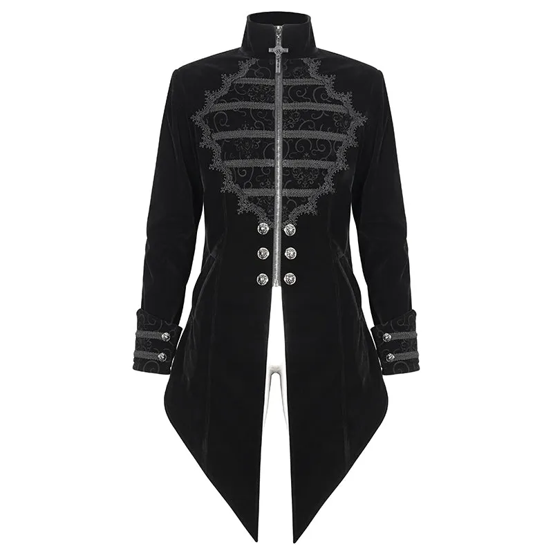 CT21501 black Gothic stand collar tuxedo men's jacket