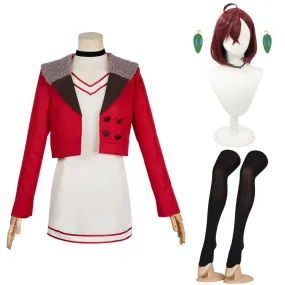 Dandadan Momo Ayase Women Red Dress Outfit Carnival Halloween Cosplay Costume