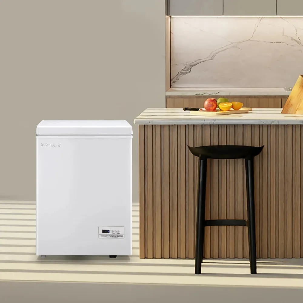 Deep Chest Freezer Mini Freezer with Electronic Display Screen, Free-Standing Top Door Freezer