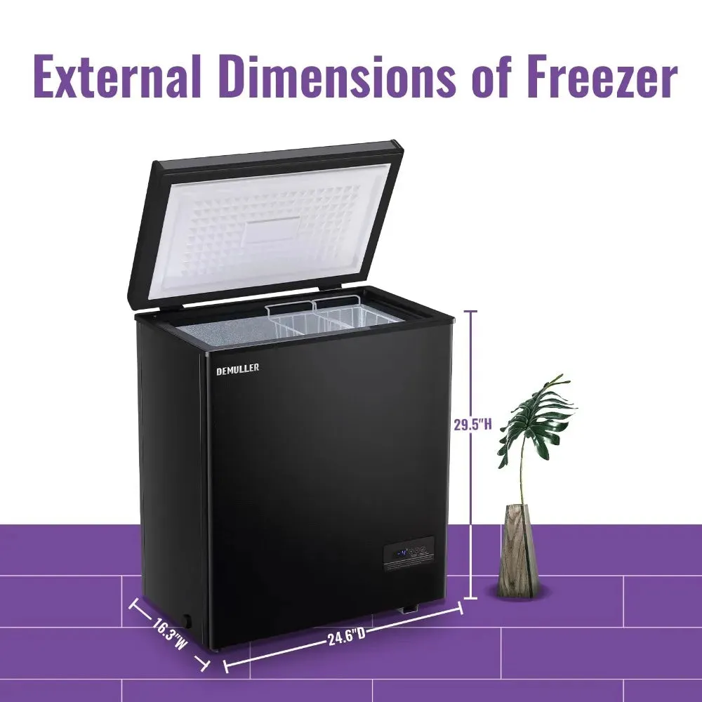 Deep Chest Freezer Mini Freezer with Electronic Display Screen, Free-Standing Top Door Freezer