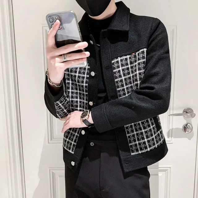 Double Side Plaid Pattern Jacket