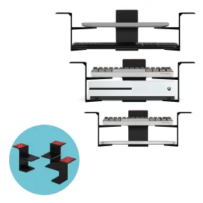 Dual Under Desk Holder Mount For Laptops & Devices upto 3" Thick Like Routers Cable Box Small Computers Macbook Surface Keyboard Modems Network Switch & More