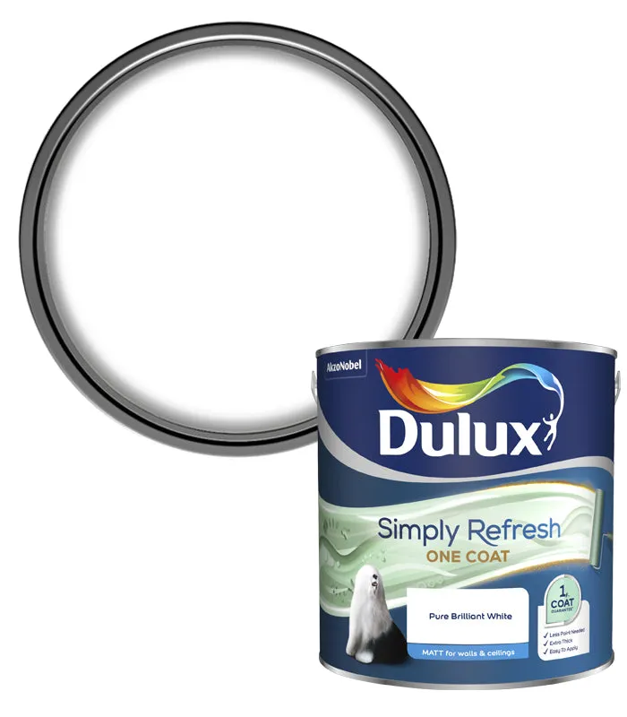 Dulux Simply Refresh One Coat Matt Paint - Pure Brilliant White