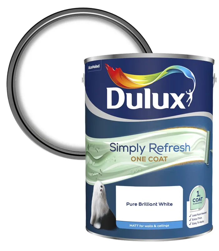 Dulux Simply Refresh One Coat Matt Paint - Pure Brilliant White