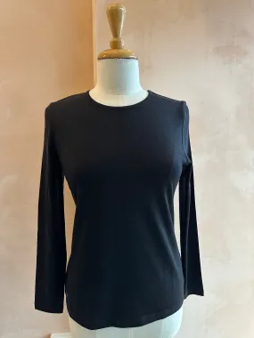 Ebony -  MERINO (210) LS Crew Top  Black