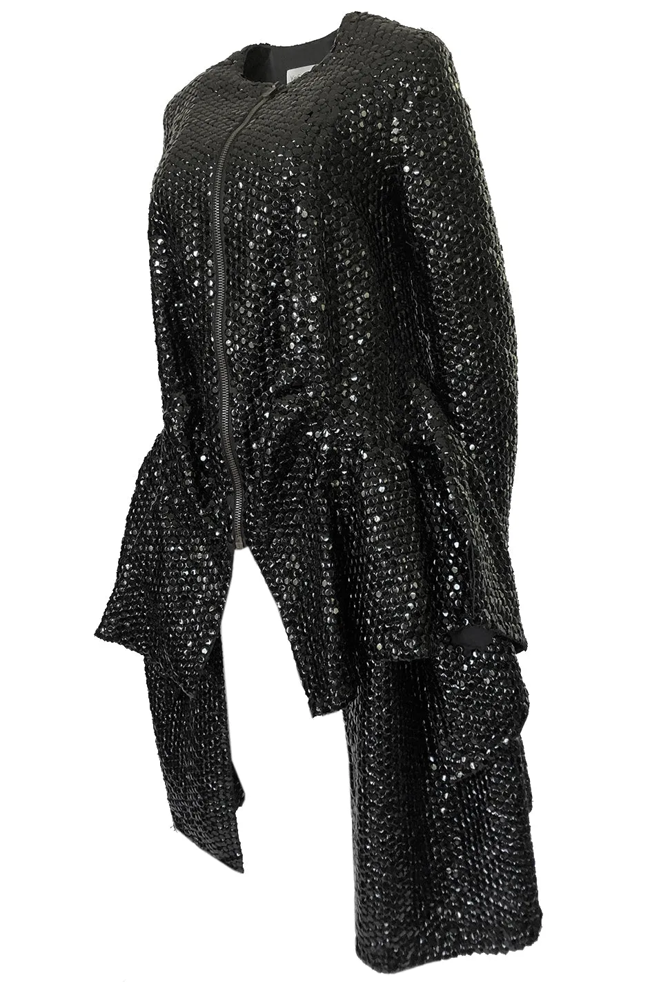 Fall 2008 Yves Saint Laurent by Stefano Pilati Runway Metal Sequin Coat