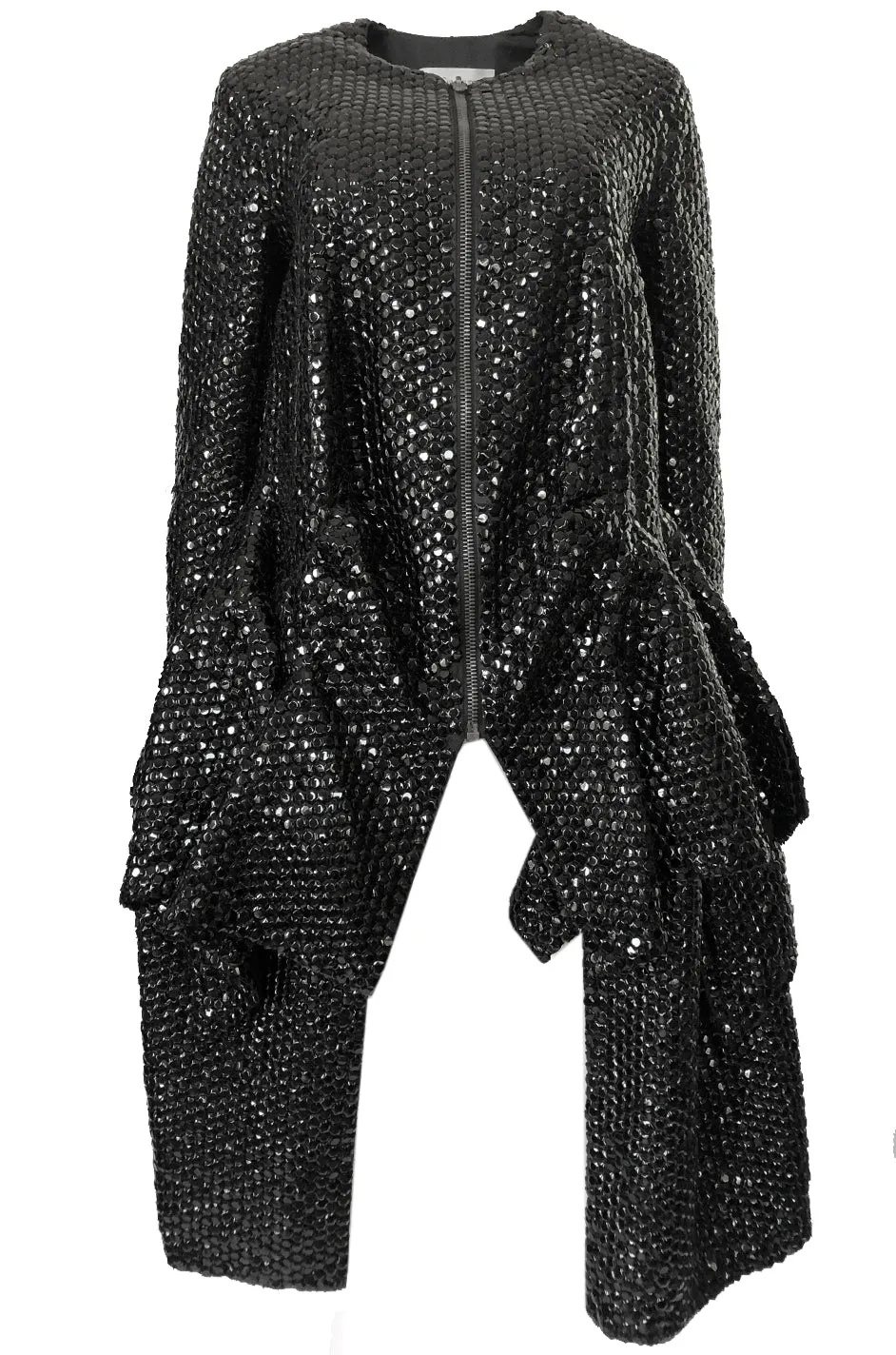 Fall 2008 Yves Saint Laurent by Stefano Pilati Runway Metal Sequin Coat