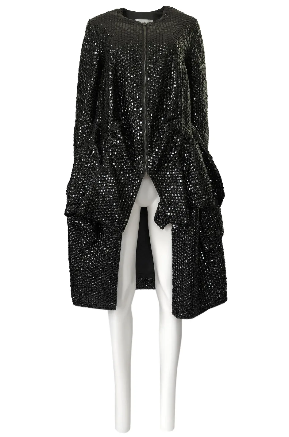 Fall 2008 Yves Saint Laurent by Stefano Pilati Runway Metal Sequin Coat