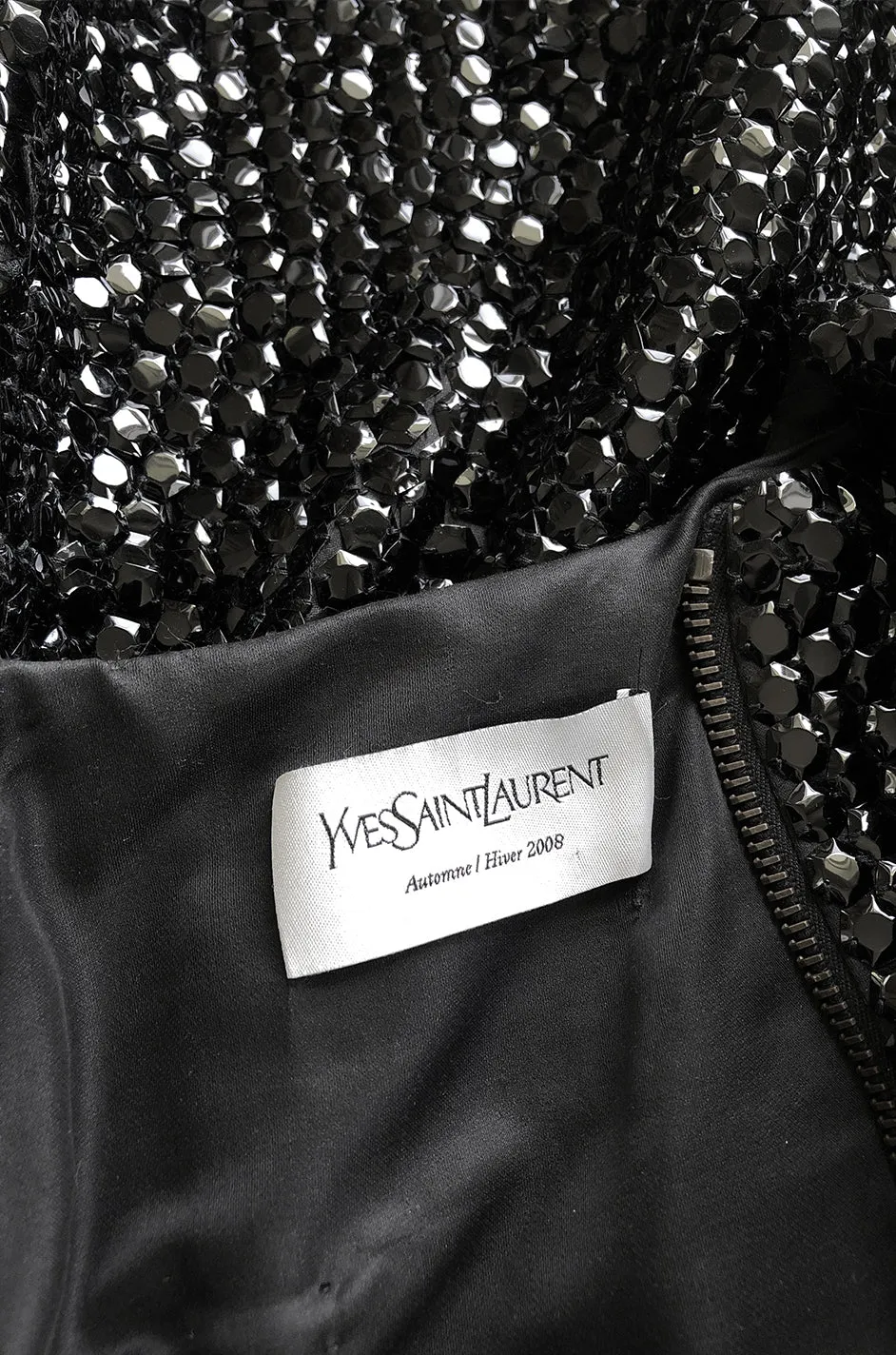 Fall 2008 Yves Saint Laurent by Stefano Pilati Runway Metal Sequin Coat