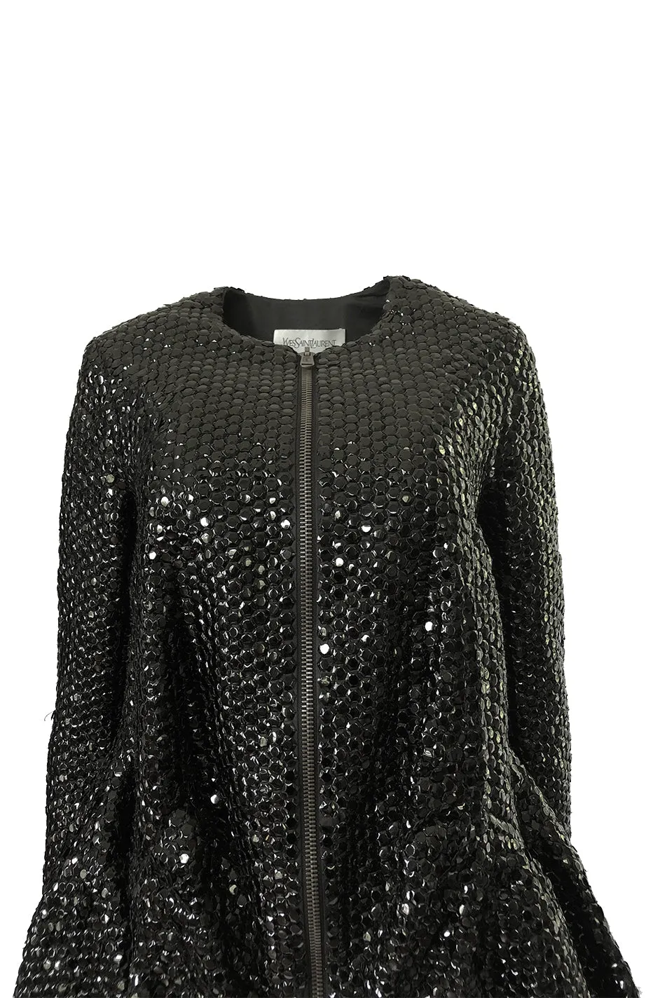 Fall 2008 Yves Saint Laurent by Stefano Pilati Runway Metal Sequin Coat