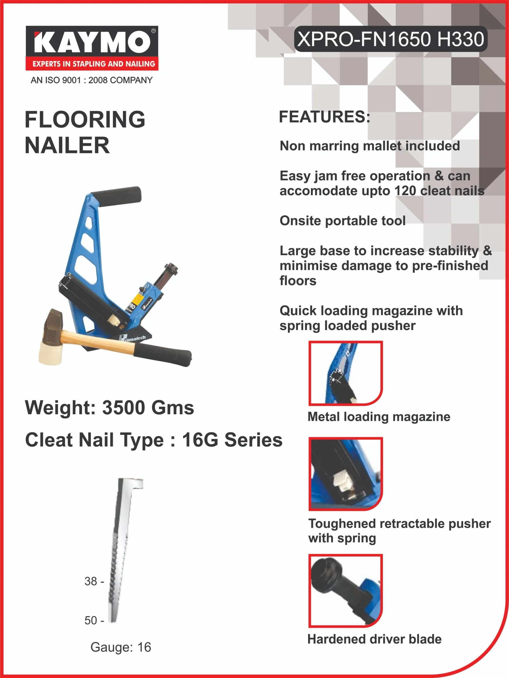 FLOORING NAILER PT MANUAL-H330