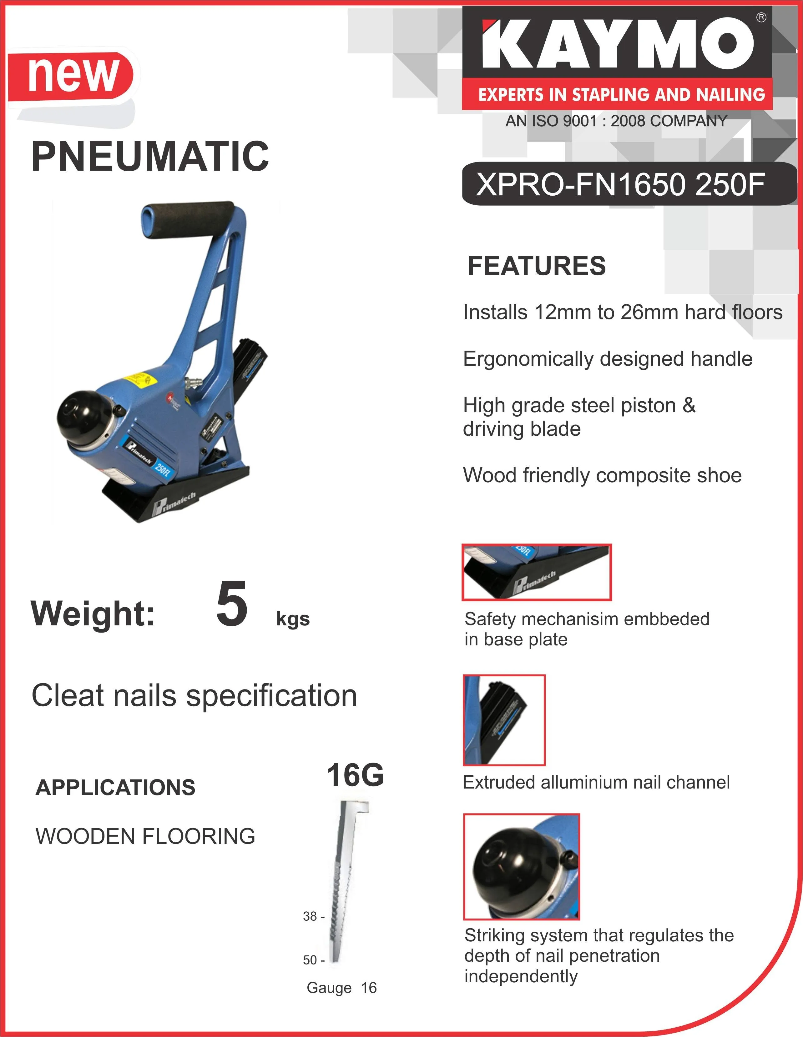 FLOORING NAILER PT PNEUMATIC - 250F FIXED BASE