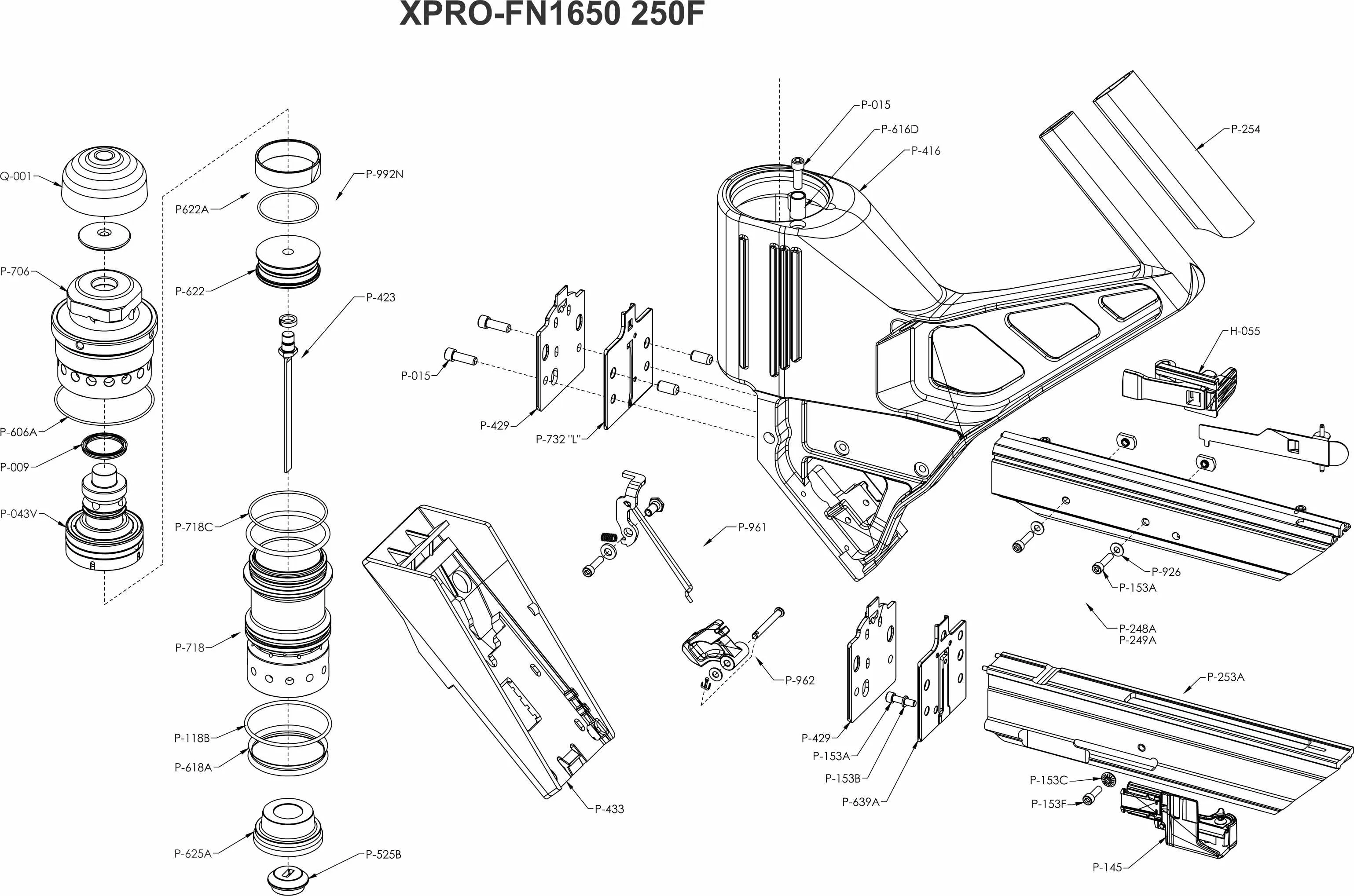 FLOORING NAILER PT PNEUMATIC - 250F FIXED BASE