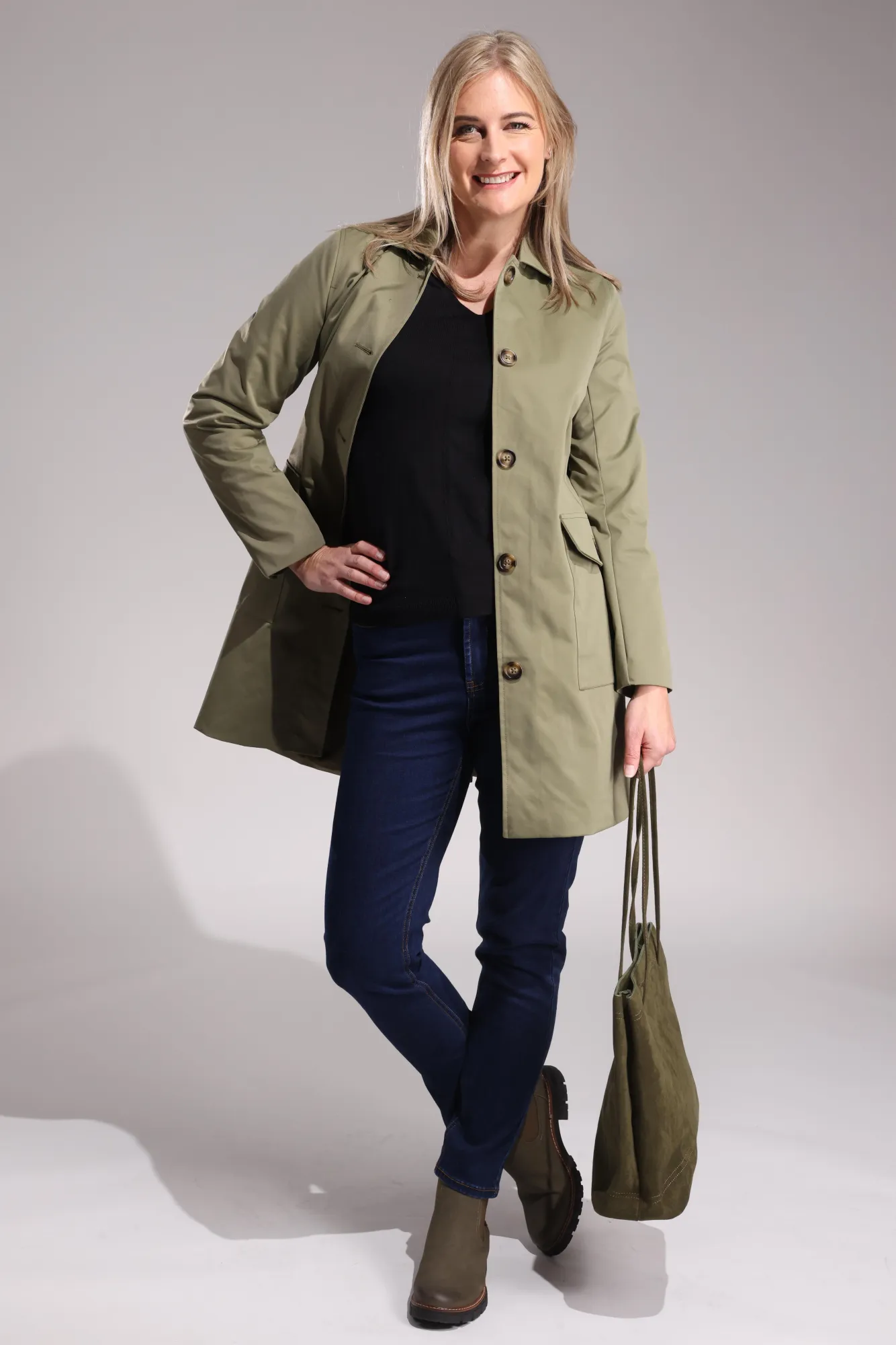 Fully lined Trench Coat | SOFT OLIVE | 4501ZZ