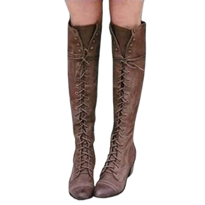 Funki Buys | Boots | Women's Knee High Retro Steampunk Boot