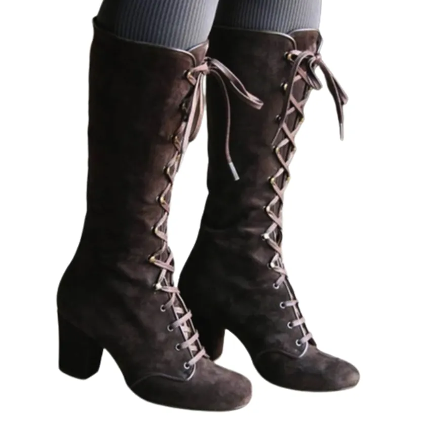 Funki Buys | Boots | Women's Vintage Retro Lace Up Boots