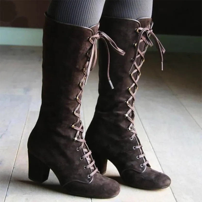 Funki Buys | Boots | Women's Vintage Retro Lace Up Boots