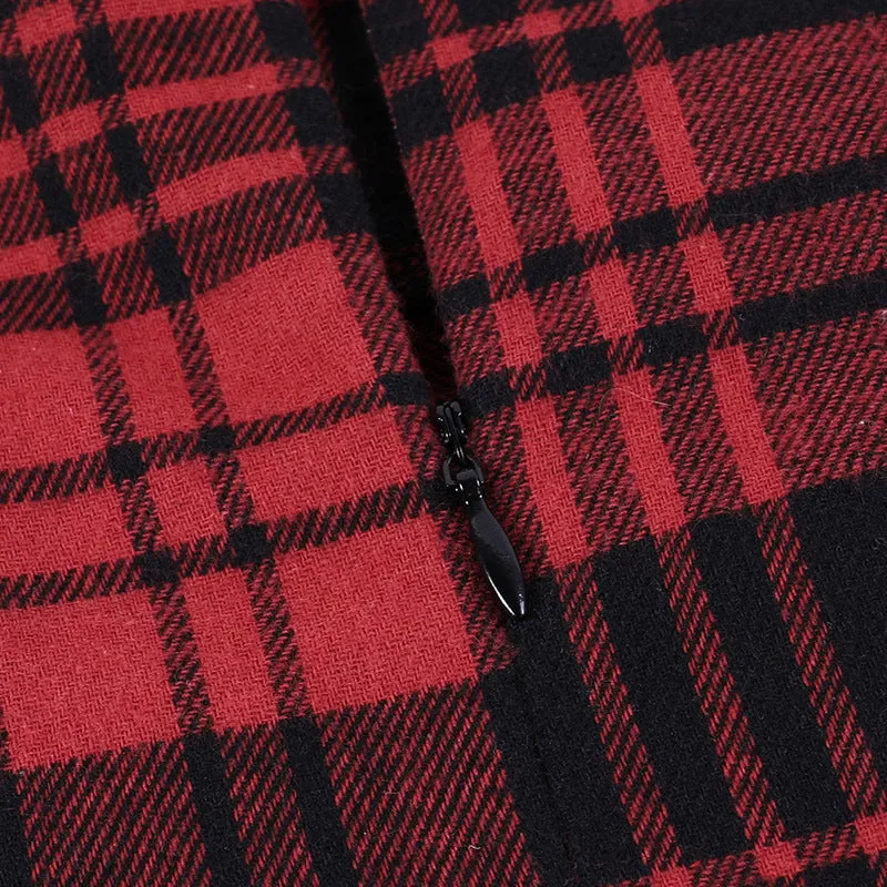 Funki Buys | Dresses | Women's Alt Goth Red Plaid Lolita Dress