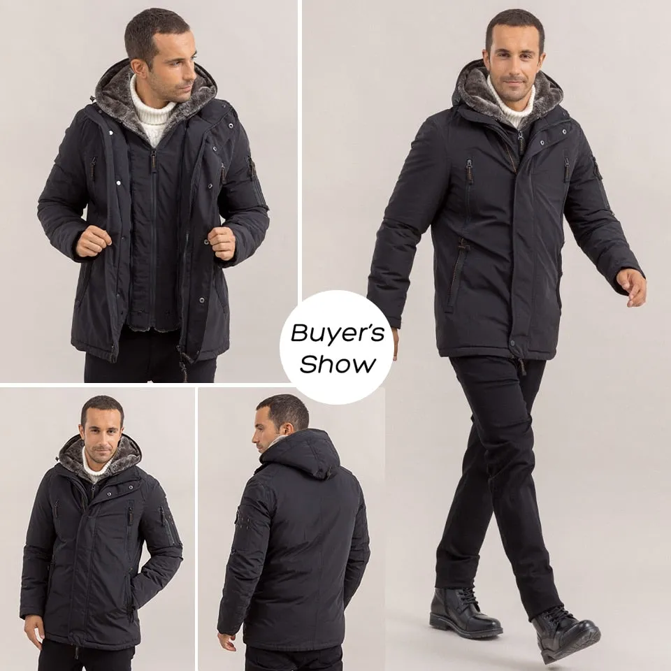 Funki Buys | Jackets | Men's Long Thick Fleece Hooded Parkas