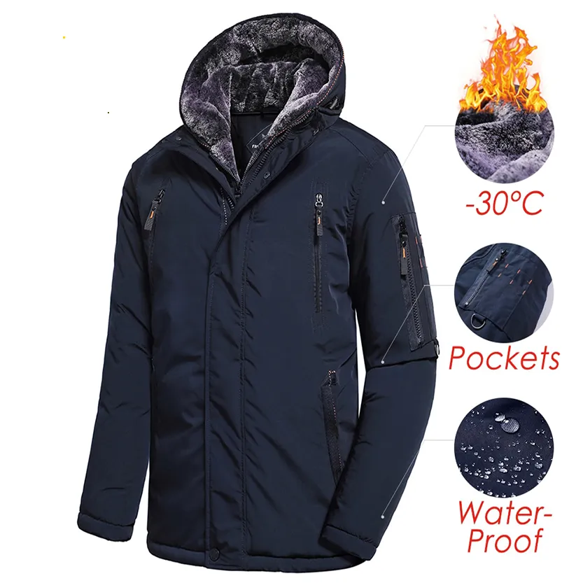 Funki Buys | Jackets | Men's Long Thick Fleece Hooded Parkas