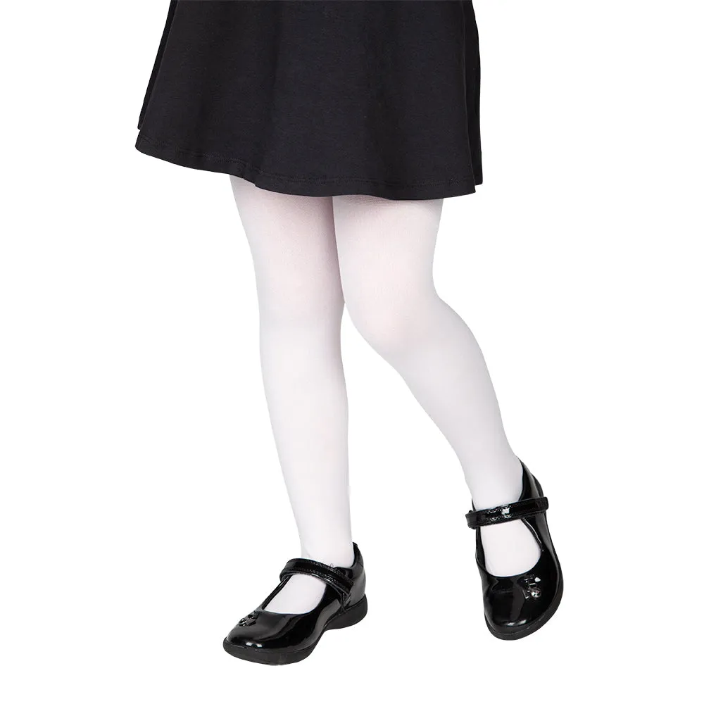 Girls Black and White Striped Tights Fancy Dress Costume Accessory