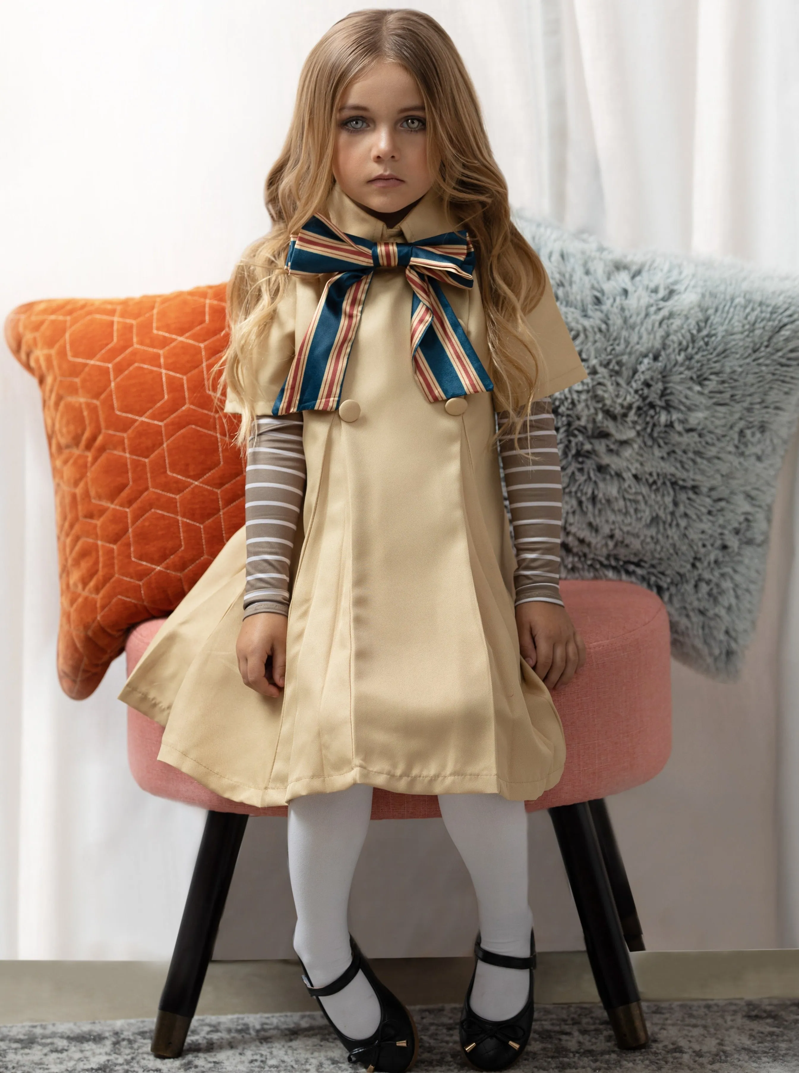 Girls M3GAN Inspired Trench Costume Dress