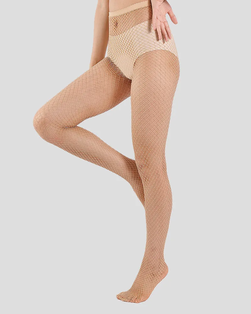 Glittering Metallic Fishnet Tights