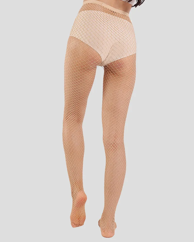 Glittering Metallic Fishnet Tights