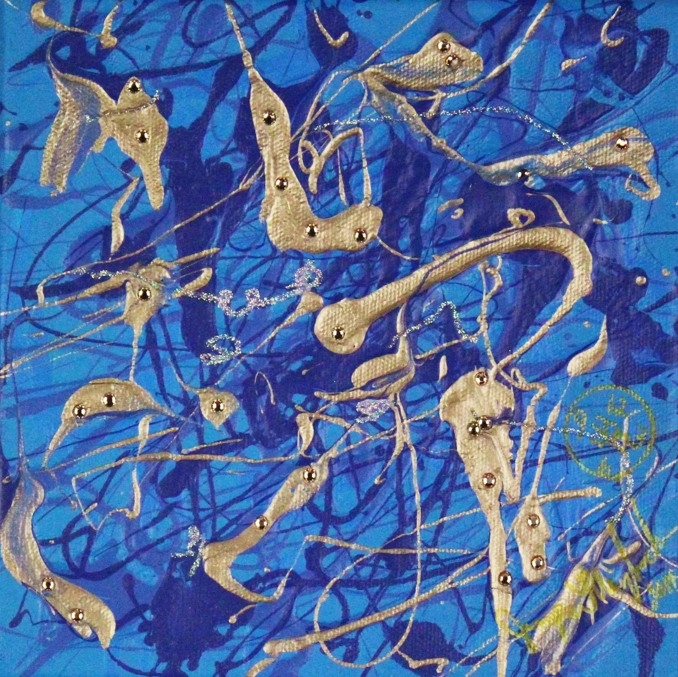 Golden Blue Spirits - Original Painting