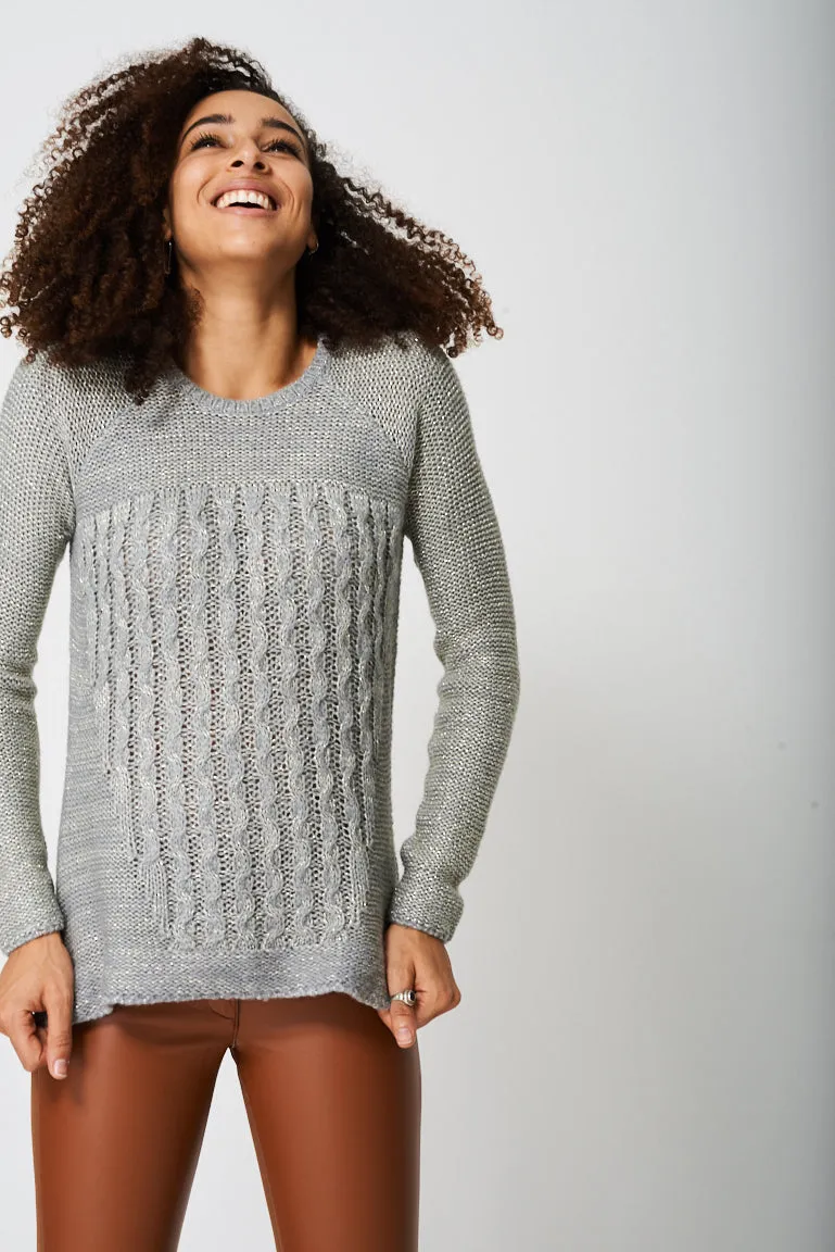 Grey Jumper in Metallic Shimmer