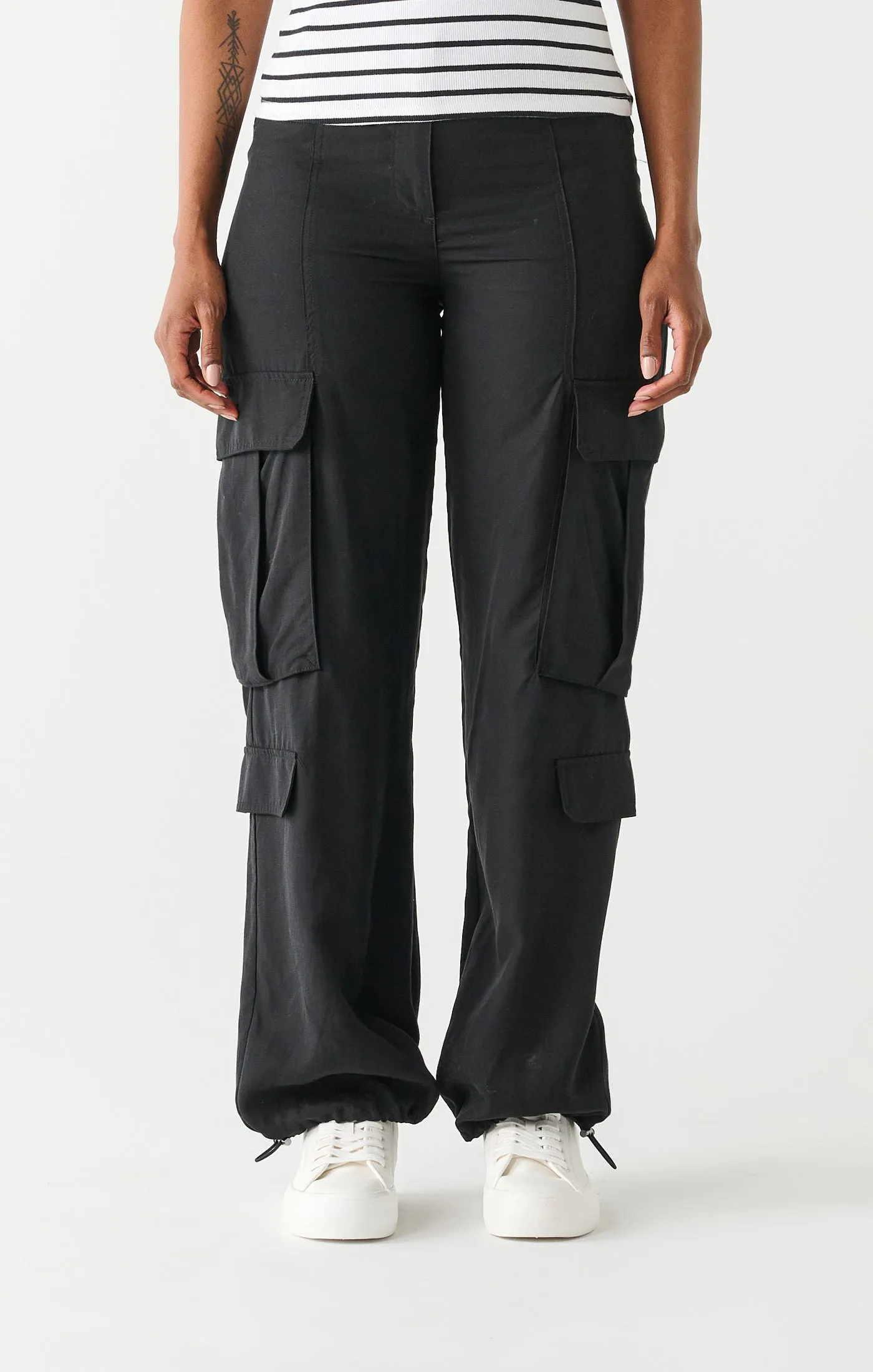 High Rise Parachute Cargo Pant