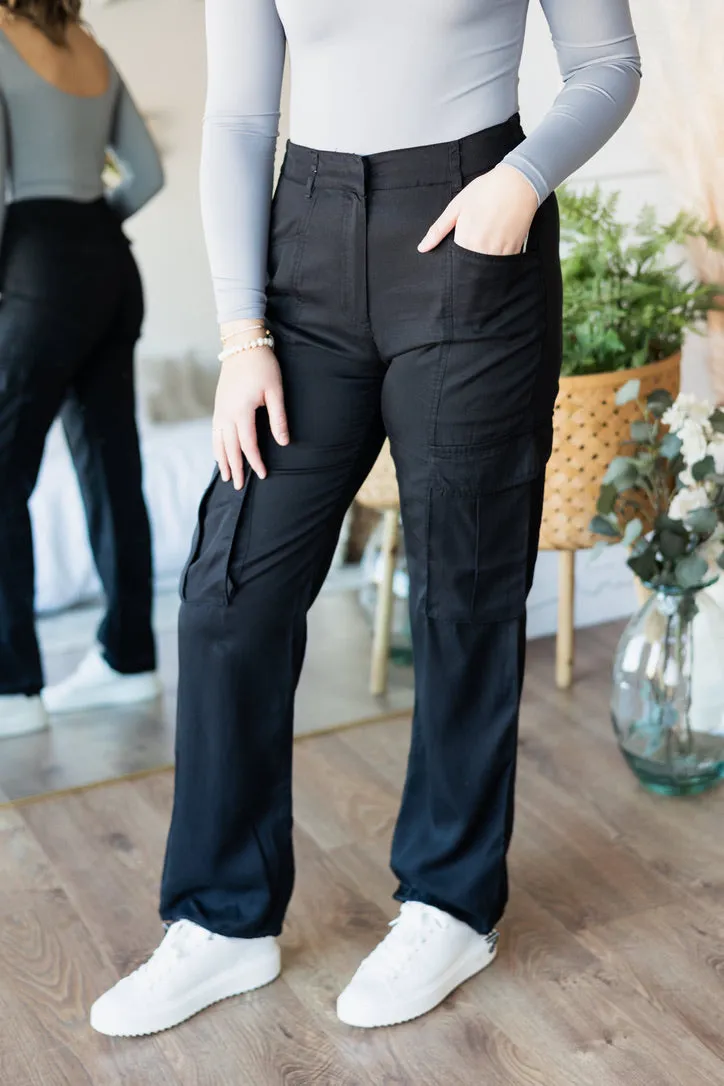 High Rise Parachute Cargo Pant