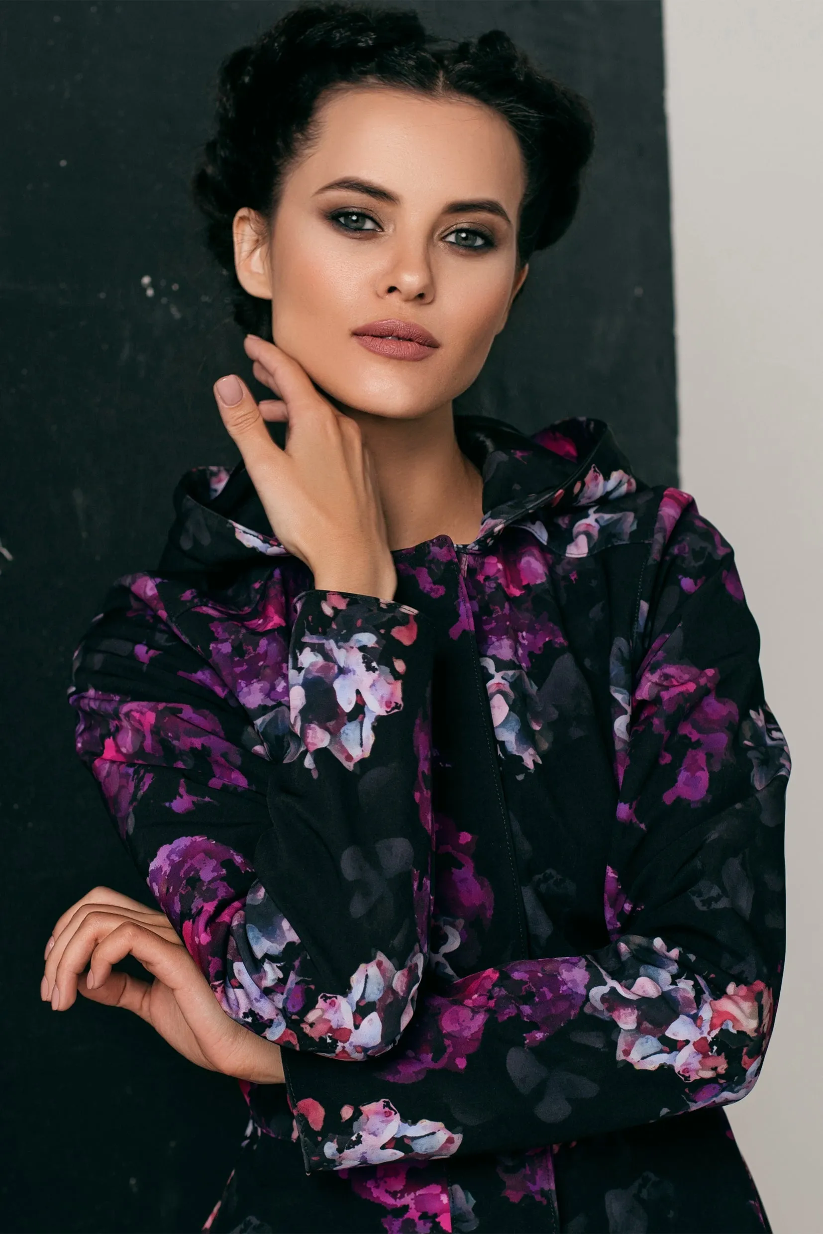 Hortense Raincoat Black and Purple