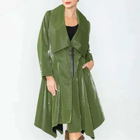 IC COLLECTION - Liquid Shiny Trench - Olive