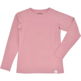 Imperfect Kids Merino Wool Base Layer, Long Sleeve Top, Blush Pink