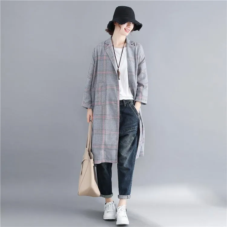 Johnny English Plaid Trench Coat