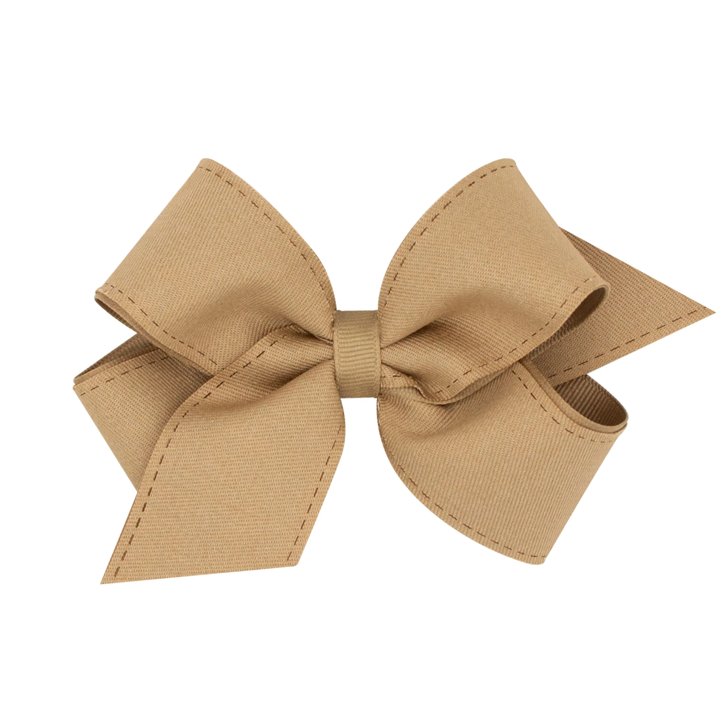 Khaki Colored Denim Hair Bow on Clippie