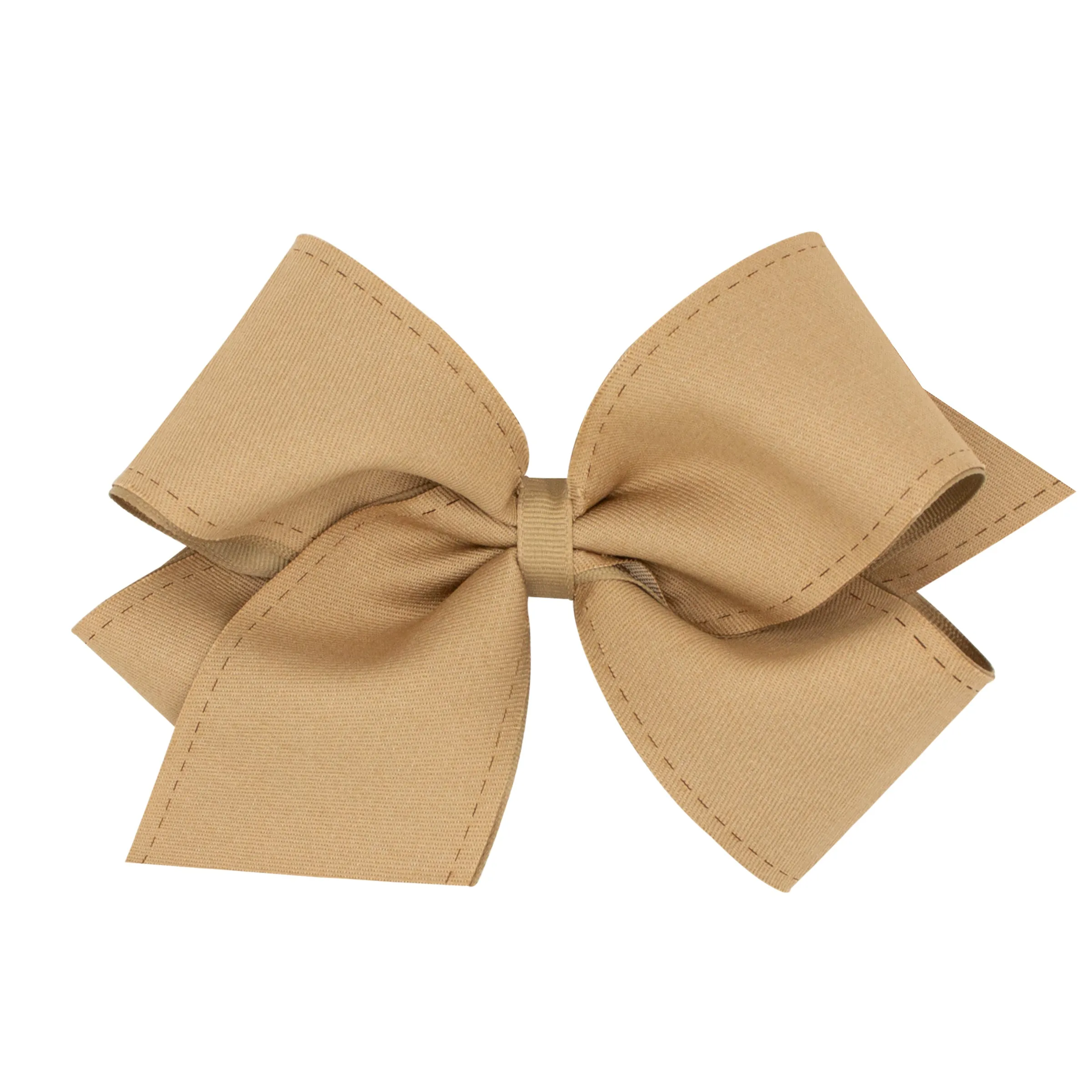 Khaki Colored Denim Hair Bow on Clippie