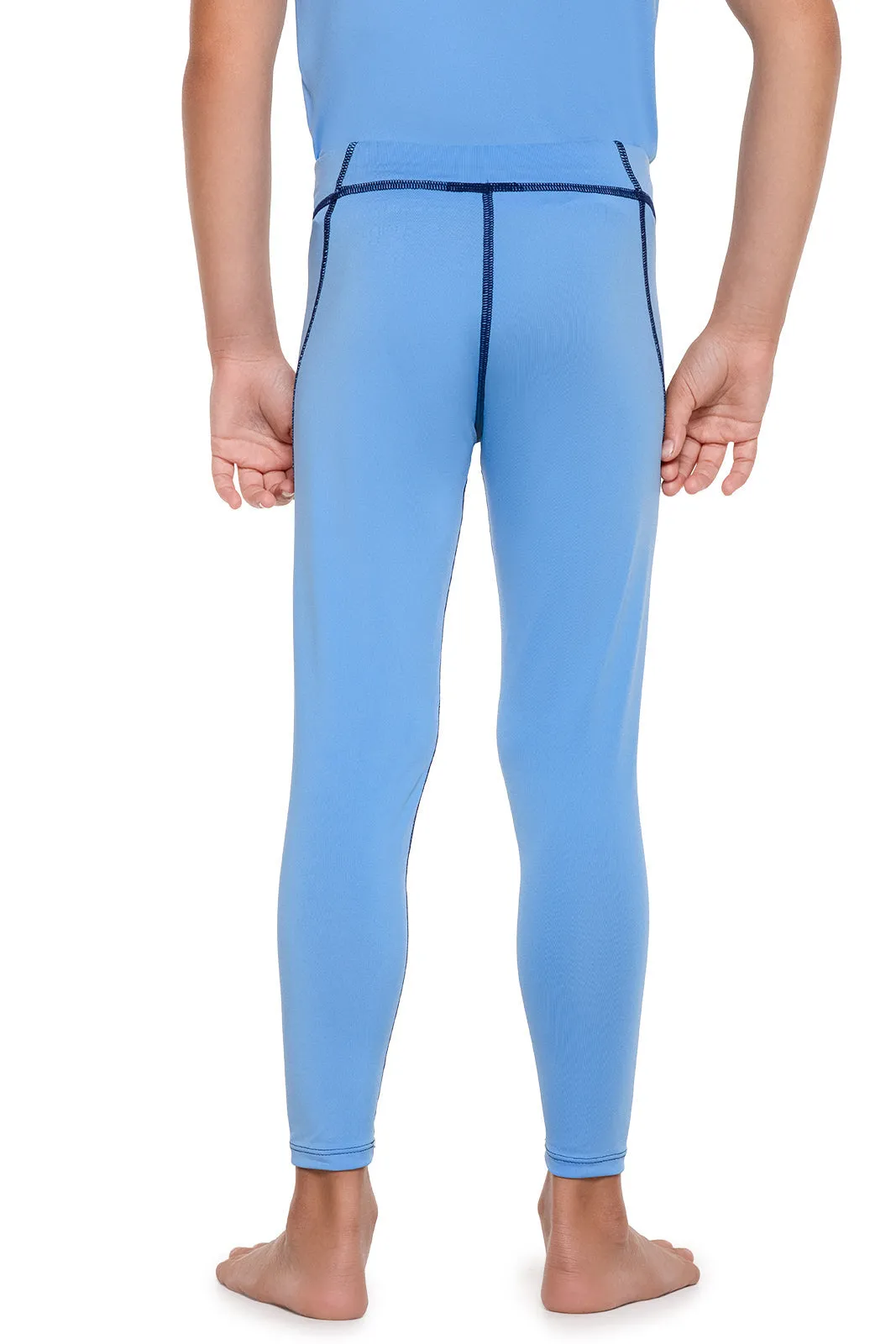 Kid's Wave Swim Tights  |  Clear Sky Blue