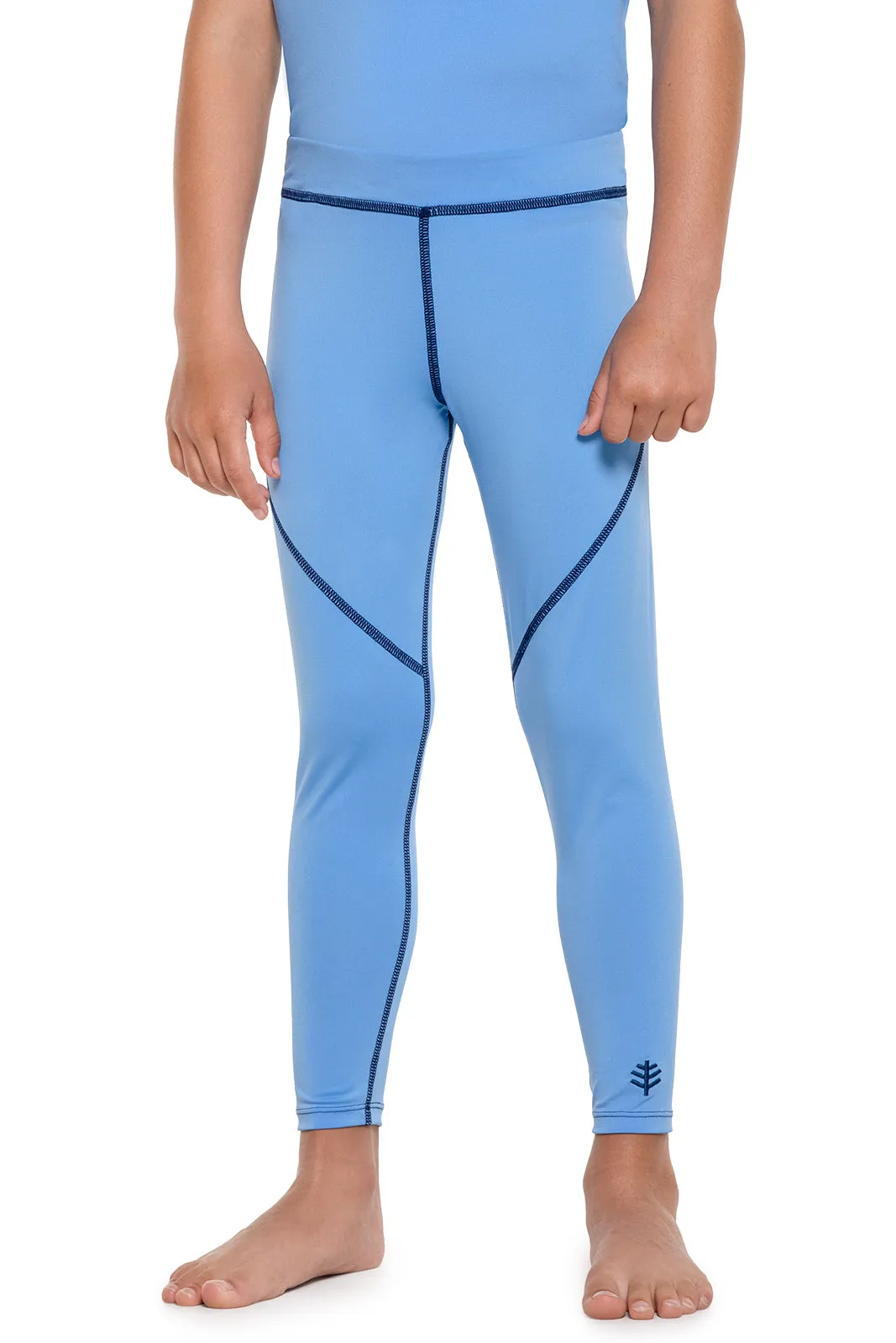 Kid's Wave Swim Tights  |  Clear Sky Blue