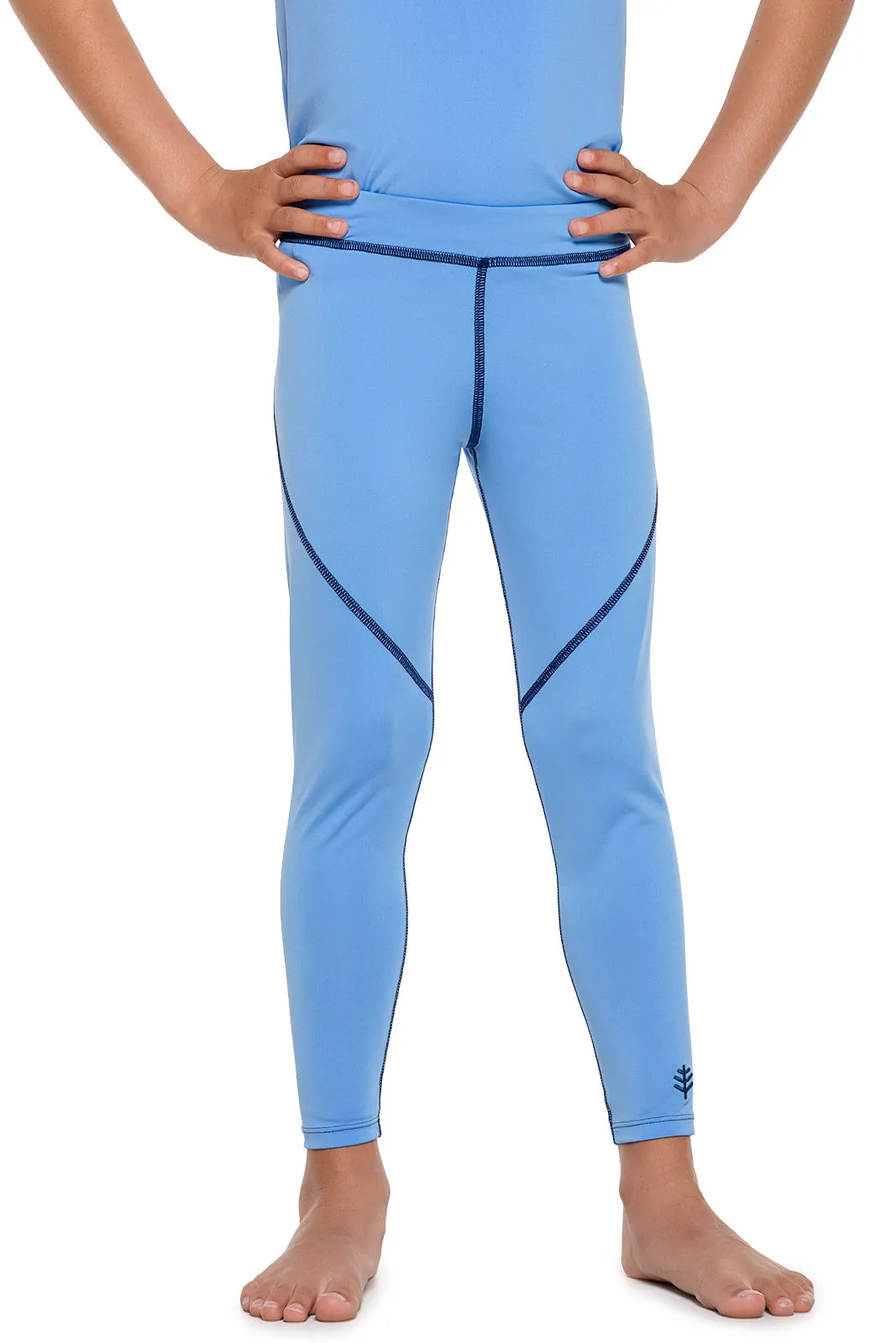 Kid's Wave Swim Tights  |  Clear Sky Blue