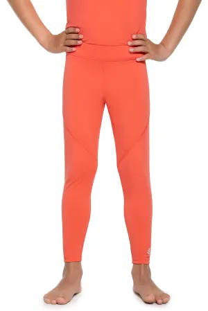 Kid's Wave Swim Tights  |  Vivid Coral