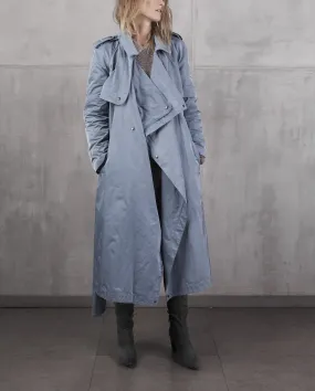 KristarDesign - Steel blue transeasonal trench coat Anna French