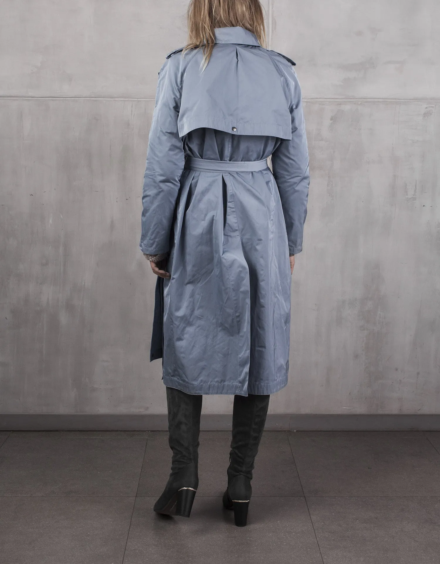 KristarDesign - Steel blue transeasonal trench coat Anna French