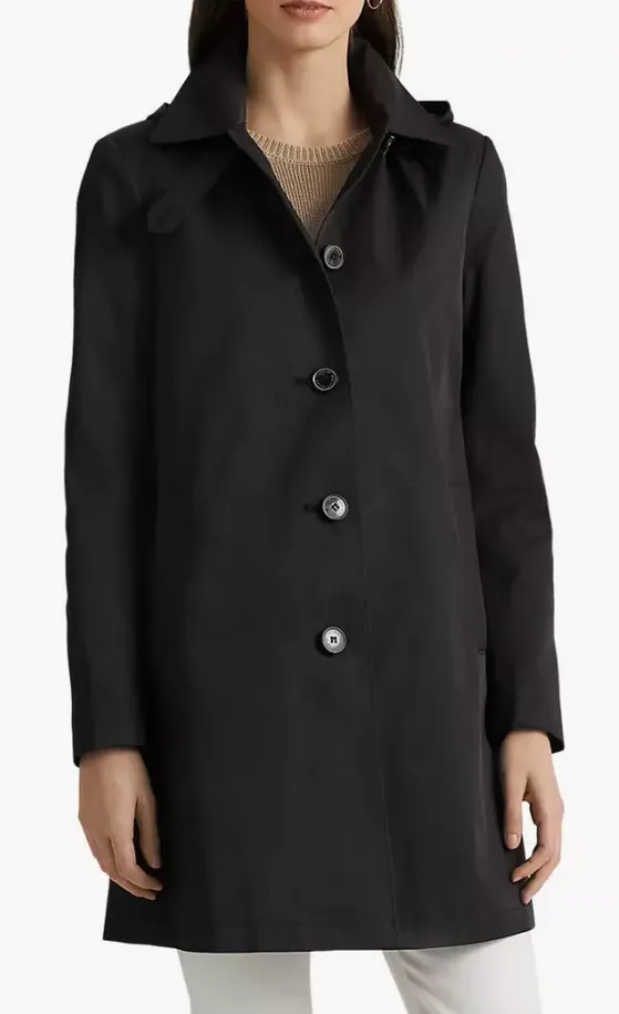 LAUREN RALPH LAUREN Hooded A-Line Raincoat